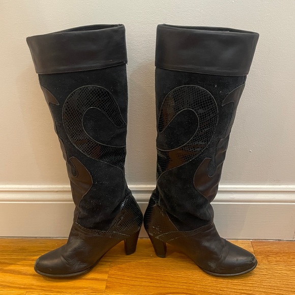 RARE Vintage 80s 90s Knee High Boots - Picture 3 of 11